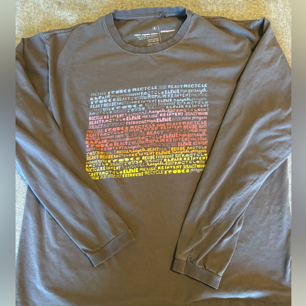 Patagonia Organic Cotton Men's Long Sleeve Pullover reuse‎ reduce recycled L